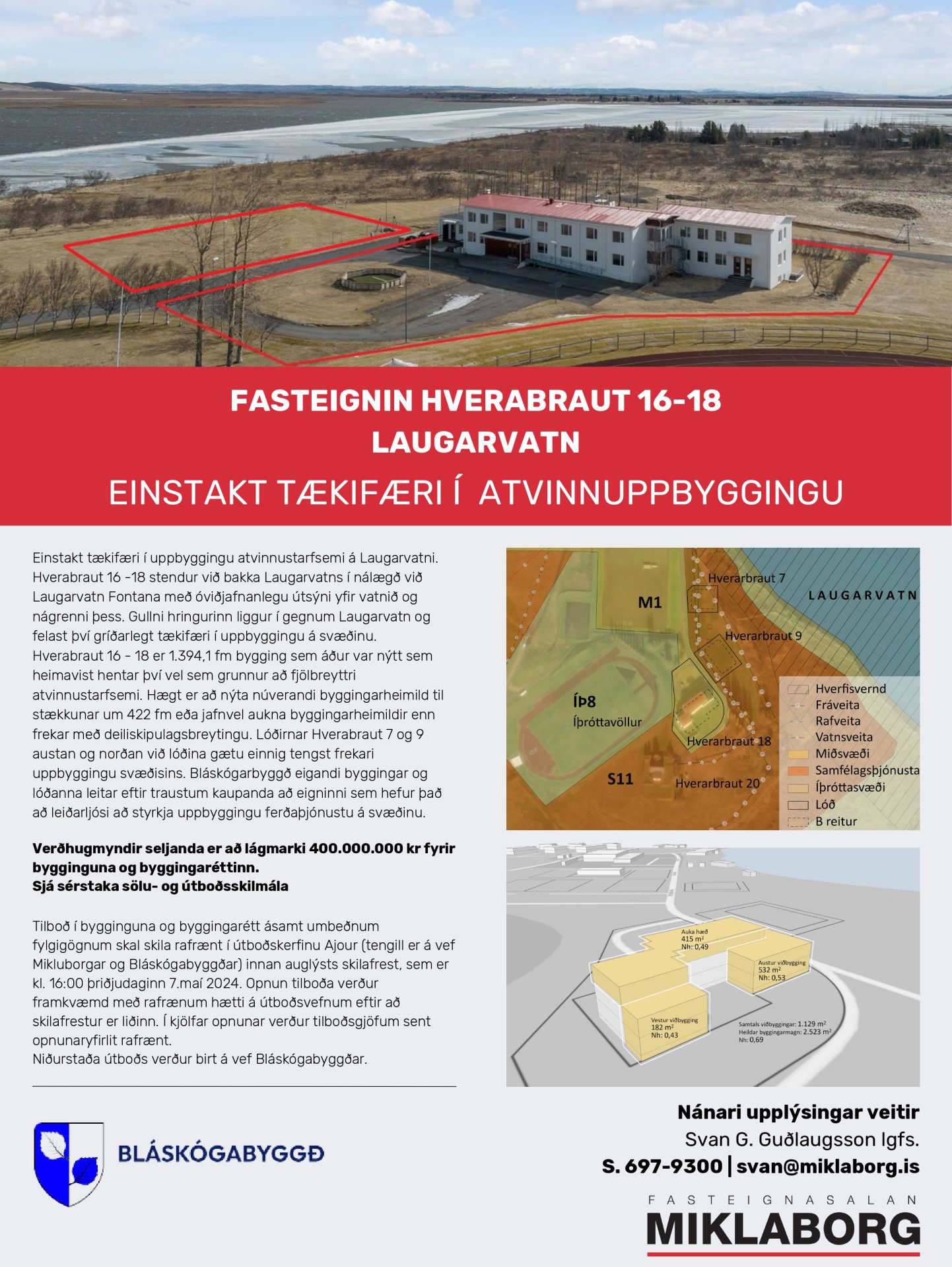 Bláskógabyggð auglýsir Hverabraut 16-18 til sölu