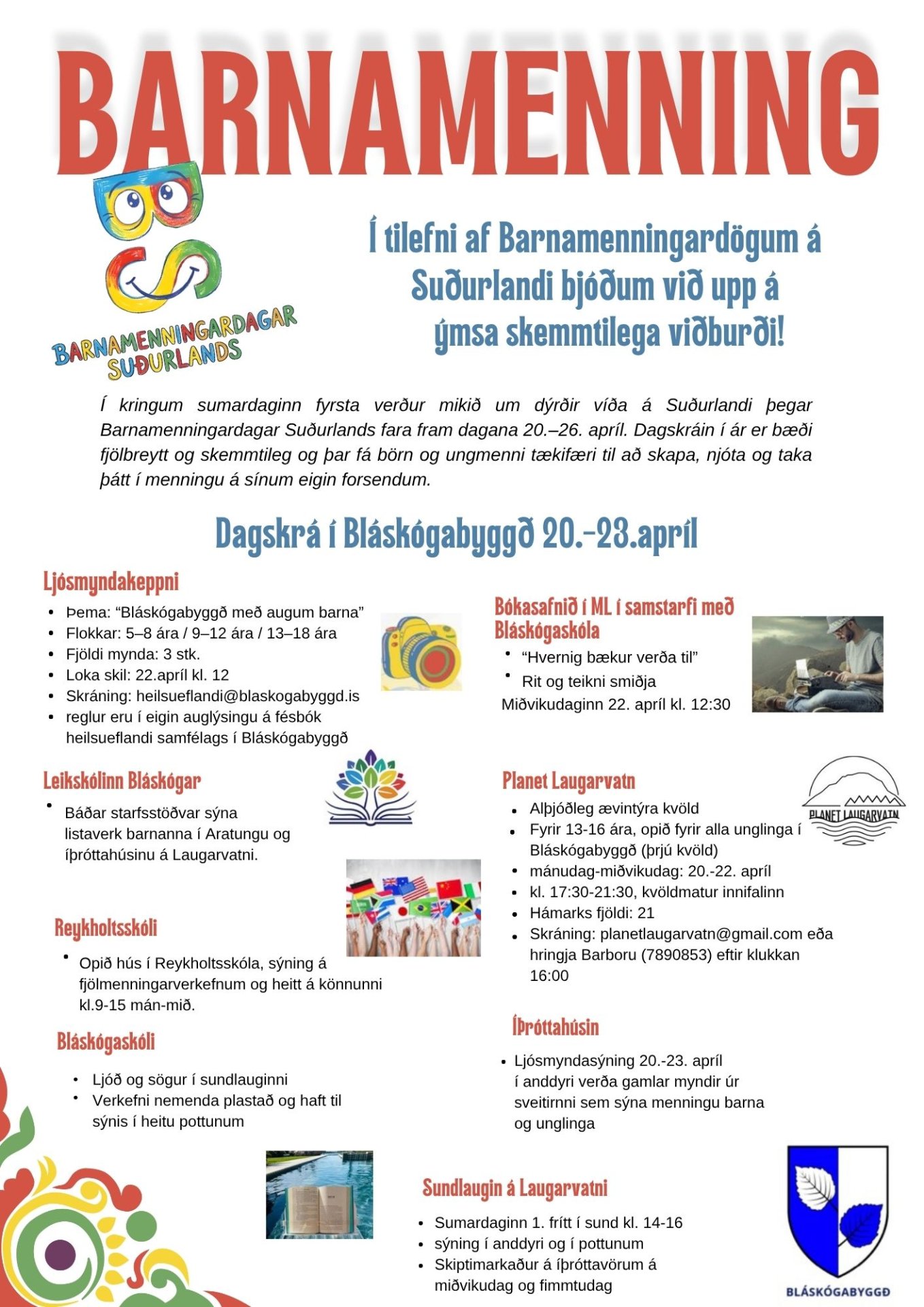 Barnamenningarhátíð 20. til 23. apríl