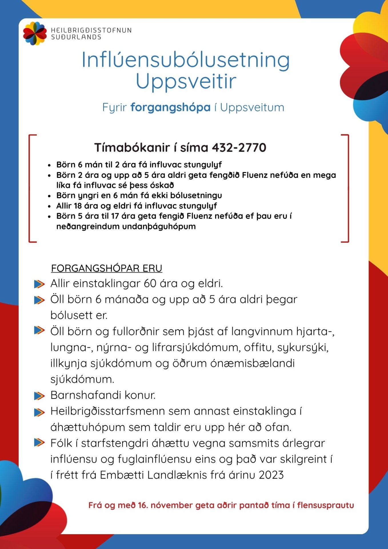 Inflúensubólusetning