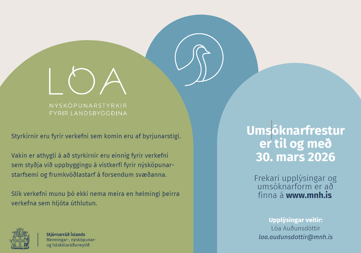 Opið fyrir umsóknir um Lóu – 100 milljóna króna nýsköpunarstyrkir fyrir landsbyggðina